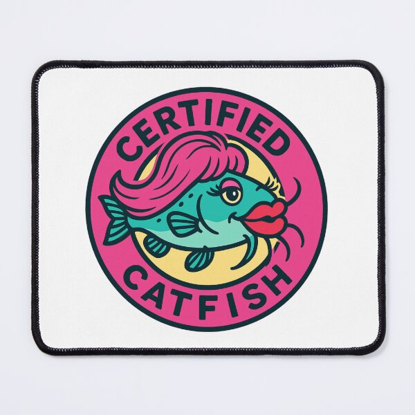 Item preview, Certified Catfish Funny Cartoon Logo Design designed and sold by ForbiddenPrints.