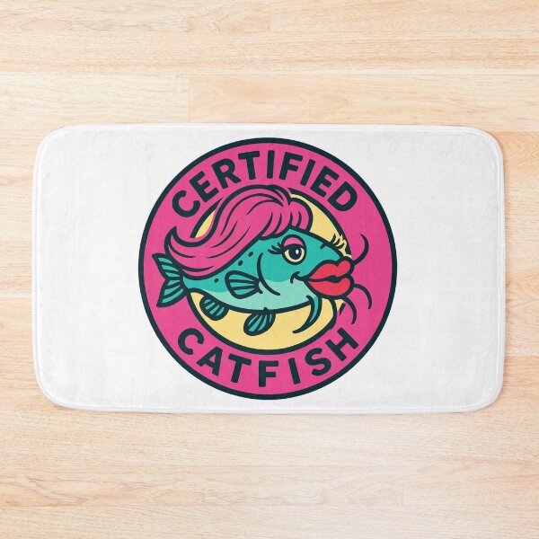 Item preview, Certified Catfish Funny Cartoon Logo Design designed and sold by ForbiddenPrints.