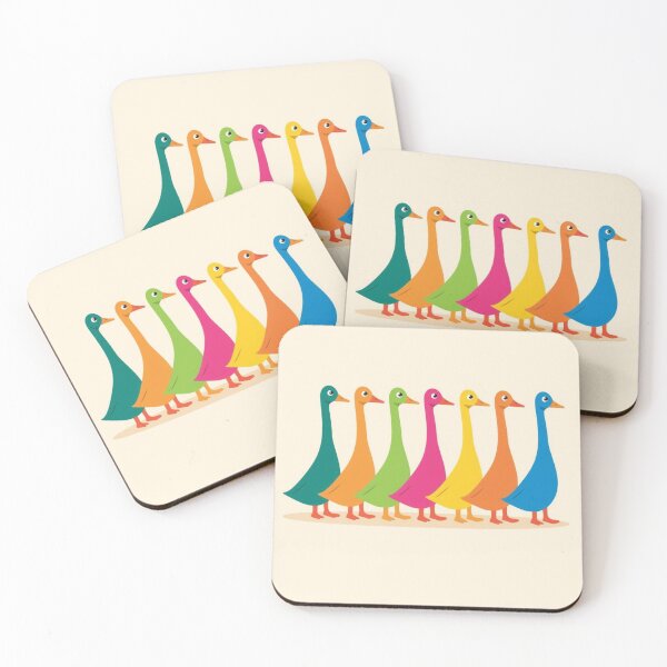 Item preview, Minimalist abstract Geese multi coloured art designed and sold by Boho Art by Rebecca.