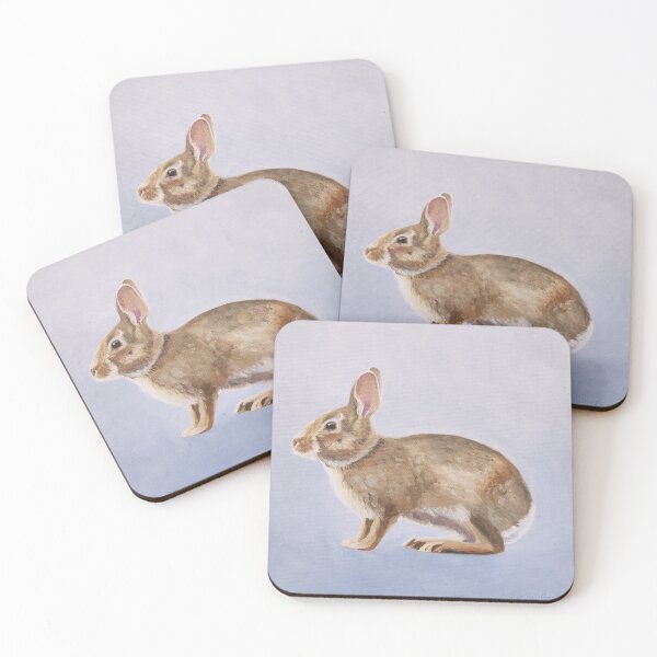 Item preview, Eastern Cottontail Alert painting designed and sold by Emily Bickell.