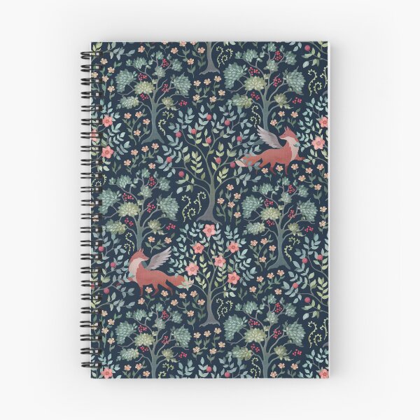 Item preview, Moody watercolor enchanted fox garden botanical tapestry on dark teal designed and sold by adenaJ.