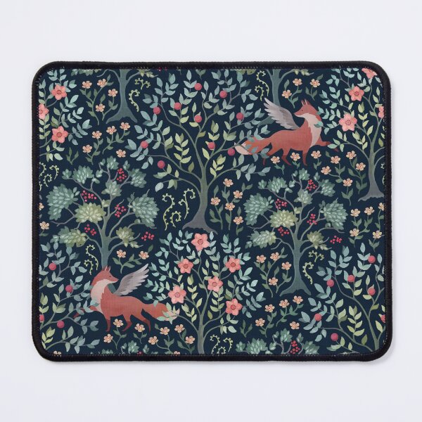 Item preview, Moody watercolor enchanted fox garden botanical tapestry on dark teal designed and sold by adenaJ.