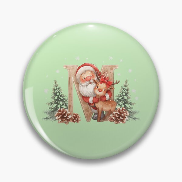 Item preview, Santa & Reindeer Monogram Letter M – Whimsical Personalized Christmas Holiday Alphabet Design designed and sold by AmenAlways.