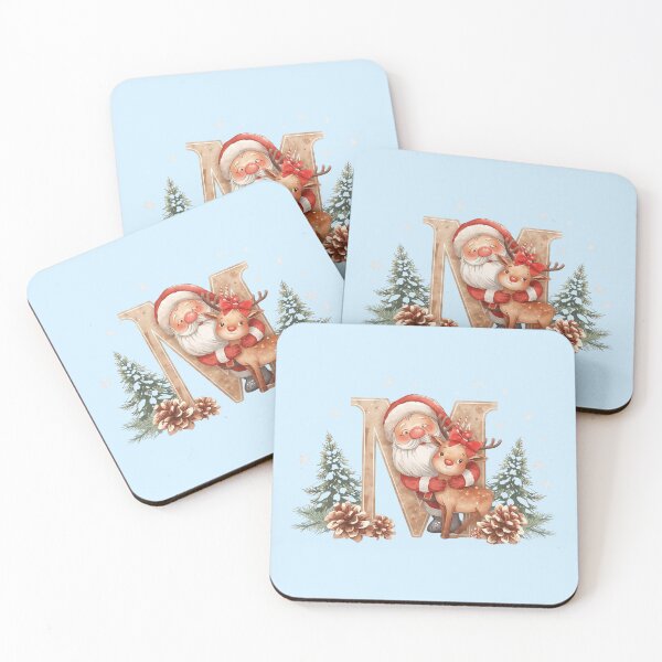Item preview, Santa & Reindeer Monogram Letter M – Whimsical Personalized Christmas Holiday Alphabet Design designed and sold by AmenAlways.