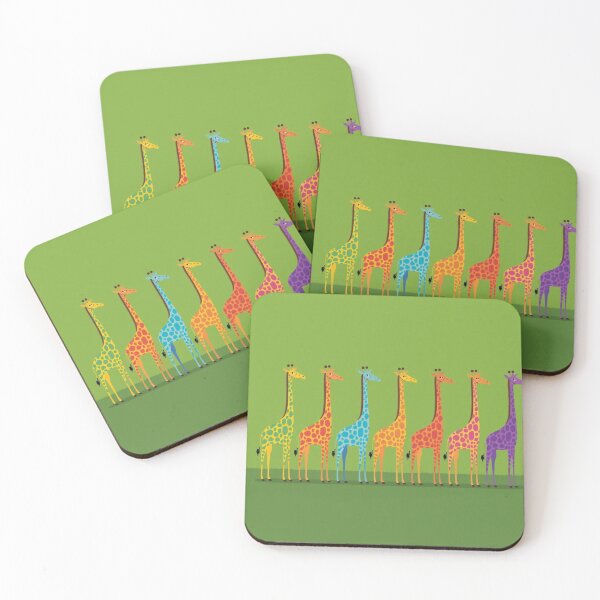 Item preview, Minimalist abstract Giraffes multi coloured art designed and sold by Boho Art by Rebecca.