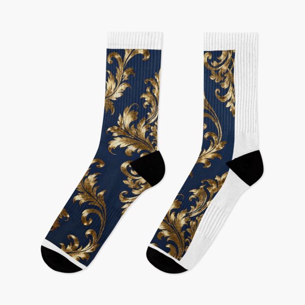 Item preview, Luxury Gold and Navy Damask Pattern | Elegant Vintage Ornamental Design designed and sold by digitallyyour.
