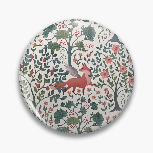 Item preview, Light watercolor enchanted fox garden botanical on cream designed and sold by adenaJ.