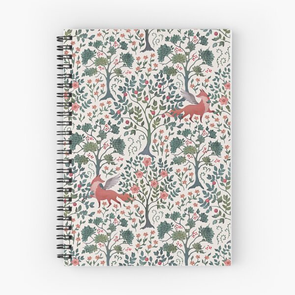Item preview, Light watercolor enchanted fox garden botanical on cream designed and sold by adenaJ.