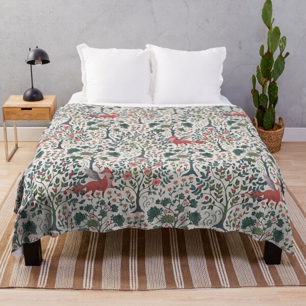 Item preview, Light watercolor enchanted fox garden botanical on cream designed and sold by adenaJ.