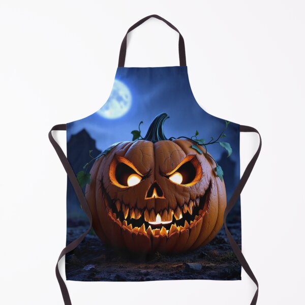 Item preview, Spooky Jack-O'-Lantern in Haunted Graveyard with Full Moon – Creepy Halloween Night Art designed and sold by Ani-24.
