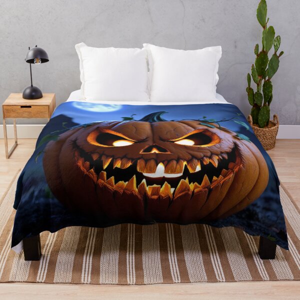Item preview, Spooky Jack-O'-Lantern in Haunted Graveyard with Full Moon – Creepy Halloween Night Art designed and sold by Ani-24.