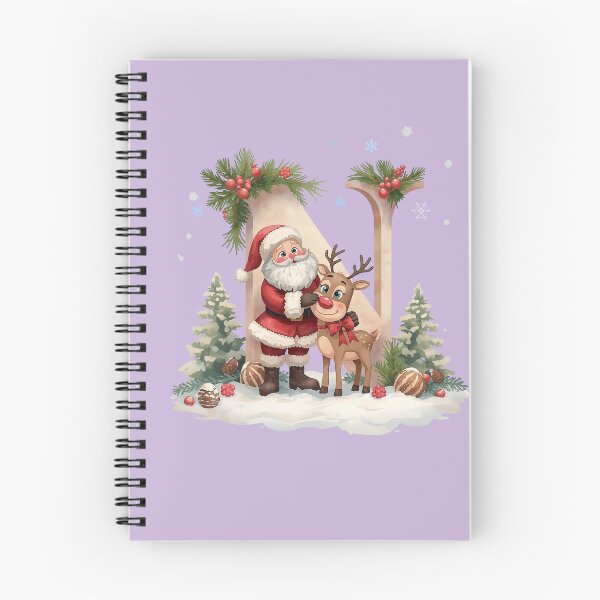 Item preview, Santa & Reindeer Monogram Letter N – Festive Personalized Christmas Holiday Alphabet Gift designed and sold by AmenAlways.
