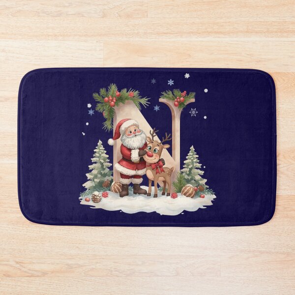 Item preview, Santa & Reindeer Monogram Letter N – Festive Personalized Christmas Holiday Alphabet Gift designed and sold by AmenAlways.