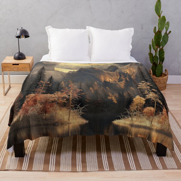 Item preview, Moon over Autumn Mountain and Lake Scenery at Night designed and sold by MargaretWiktor.