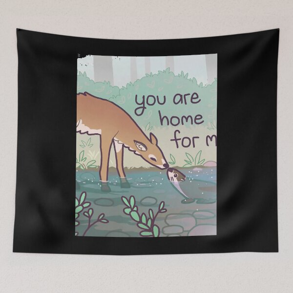 Item preview, You Are Home For Me Loving Deer And Otter Art Board Print 	 designed and sold by zxmxrtqyilu70.