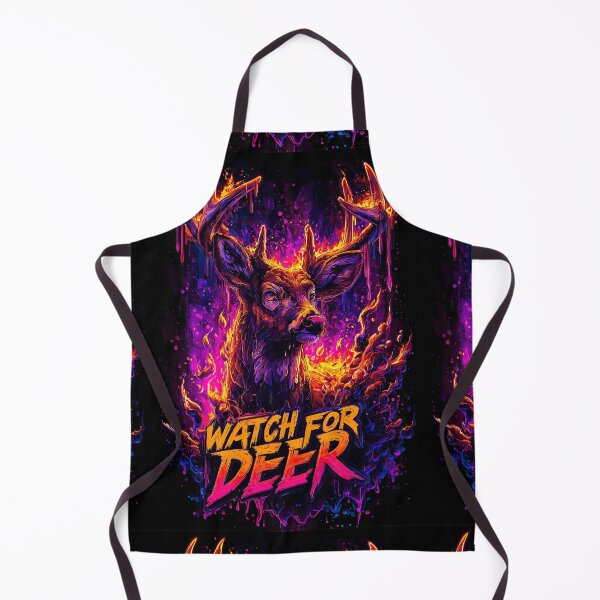 Item preview, Majestic deer in flames, neon fantasy wildlife art design designed and sold by Piotrek0001.