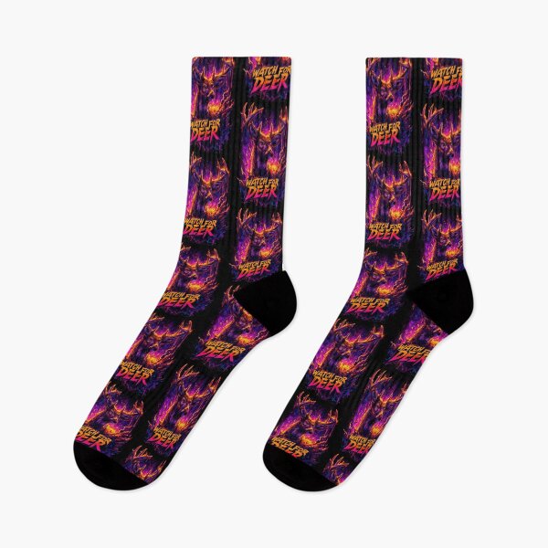 Item preview, Majestic deer in flames, neon fantasy wildlife art design designed and sold by Piotrek0001.