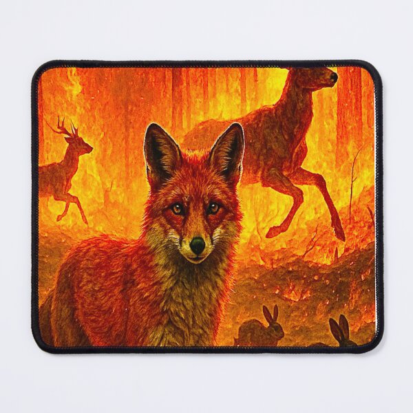 Item preview, Fox in the Firestorm – Powerful Wildlife Survival Art designed and sold by ForgeBogdan.