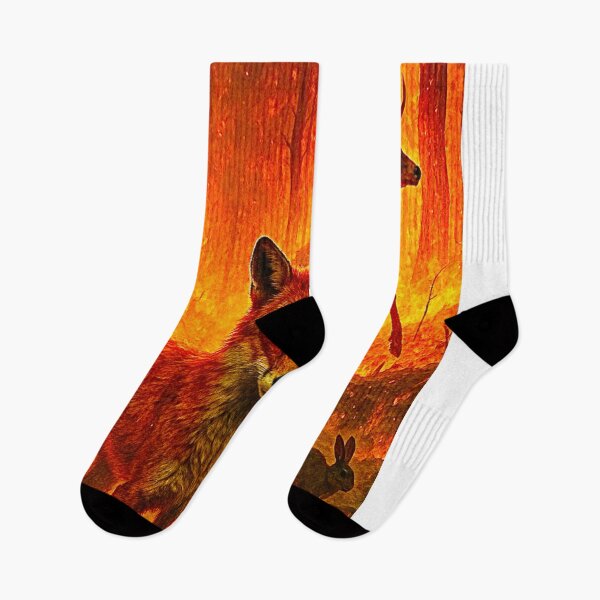 Item preview, Fox in the Firestorm – Powerful Wildlife Survival Art designed and sold by ForgeBogdan.