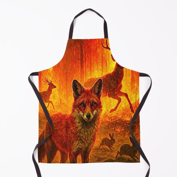Item preview, Fox in the Firestorm – Powerful Wildlife Survival Art designed and sold by ForgeBogdan.