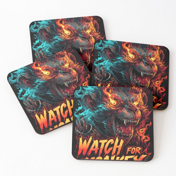 Item preview, Aggressive monkey in retro style, fiery comic art graphic designed and sold by Piotrek0001.