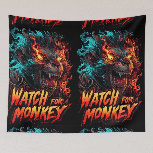 Item preview, Aggressive monkey in retro style, fiery comic art graphic designed and sold by Piotrek0001.