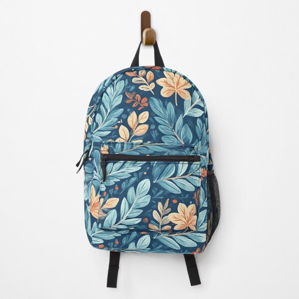 Item preview, Blue Laurel Leaf Print Botanical Foliage Blue and Yellow designed and sold by LeafPrints.