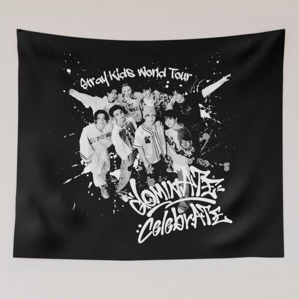 Item preview, Stray Kids world tour merch t-shirt black and white t-shirt 5 Star comeback poster kpop boy group bang chan lee know changbin hyunjin han felix seungmin jeongin designed and sold by Kpop-Noona.