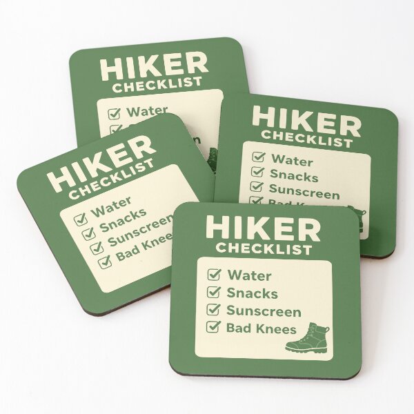 Item preview, Hiker Checklist — Funny Outdoor Checklist - Bad knees designed and sold by pixelated_echoes.