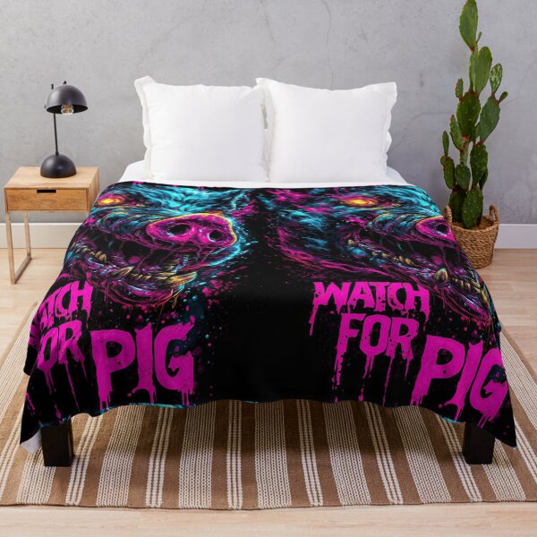 Item preview, Angry wild pig in neon colors, dynamic cyberpunk art 2 designed and sold by Piotrek0001.
