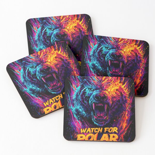 Item preview, Angry polar bear design, frosty fury in fiery style 2 designed and sold by Piotrek0001.