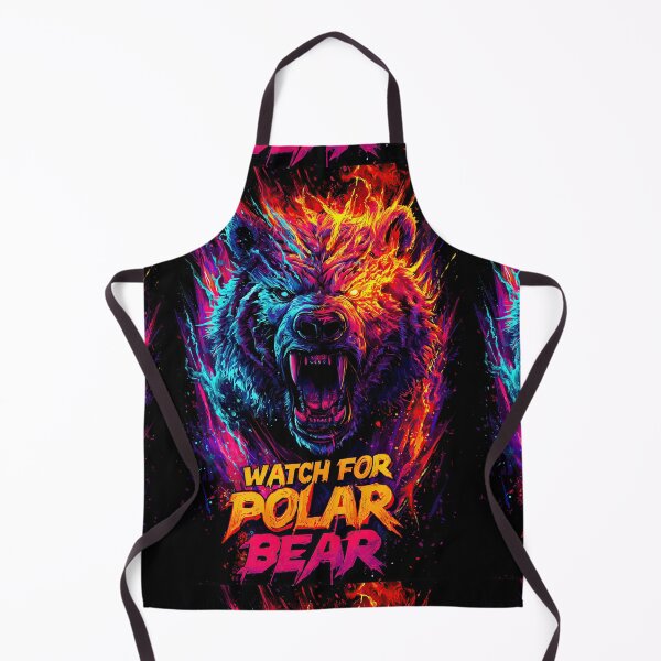 Item preview, Angry polar bear design, frosty fury in fiery style 2 designed and sold by Piotrek0001.