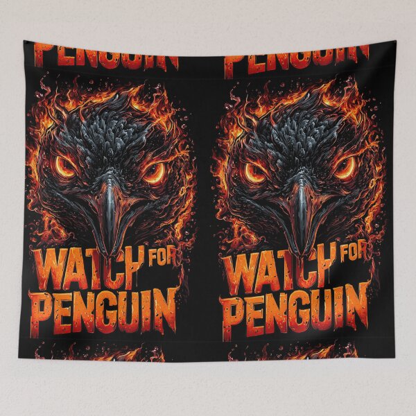 Item preview, Dark penguin with fiery eyes, a surprising intense graphic 2 designed and sold by Piotrek0001.