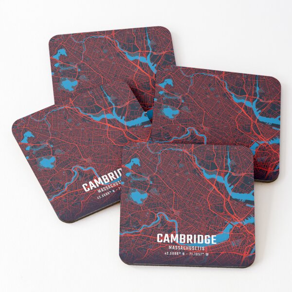 Item preview, Cambridge Massachusetts Red & Blue Minimalist Map designed and sold by HomeLivingCo.