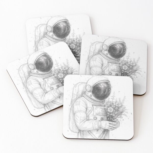 Item preview, Astronaut with Flowers designed and sold by Leon Woods Pencil Art.
