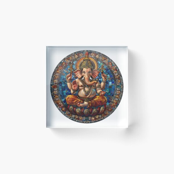 Item preview, Copy of Lord Ganesha Stained Glass Spiritual Art - V4 designed and sold by Print88.