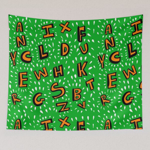 Item preview, Playful Hand Drawn Alphabet Letters | Bold Alphabet design on green Background designed and sold by Swati's Digital Den.