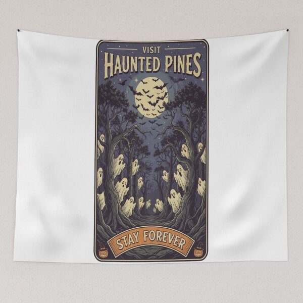 Aperçu de l'œuvre Visitez Haunted Pines - Restez pour toujours créée et vendue par CER-Design.