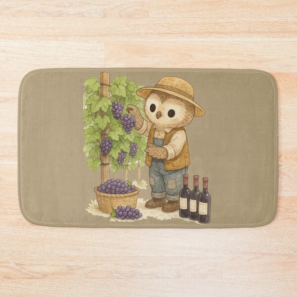 Item preview, Cute Civetta farmer harvesting grapes watercolor designed and sold by BigBlueArt.