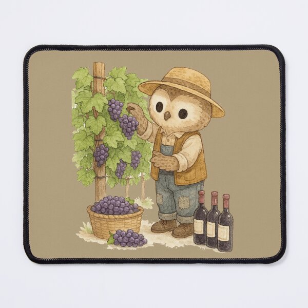 Item preview, Cute Civetta farmer harvesting grapes watercolor designed and sold by BigBlueArt.