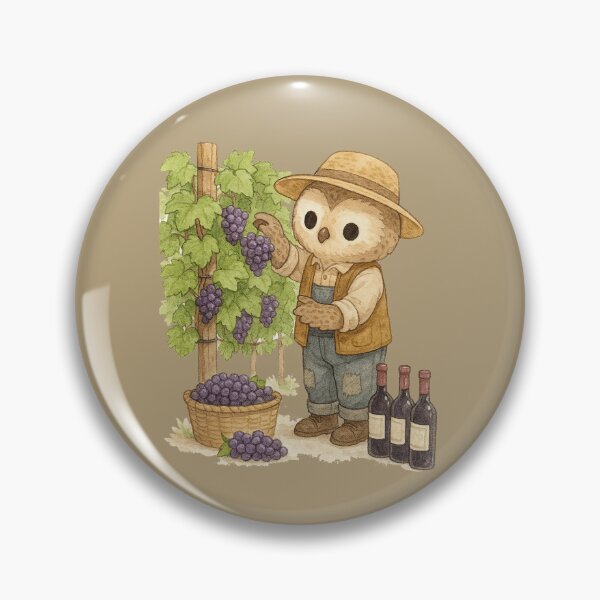 Item preview, Cute Civetta farmer harvesting grapes watercolor designed and sold by BigBlueArt.