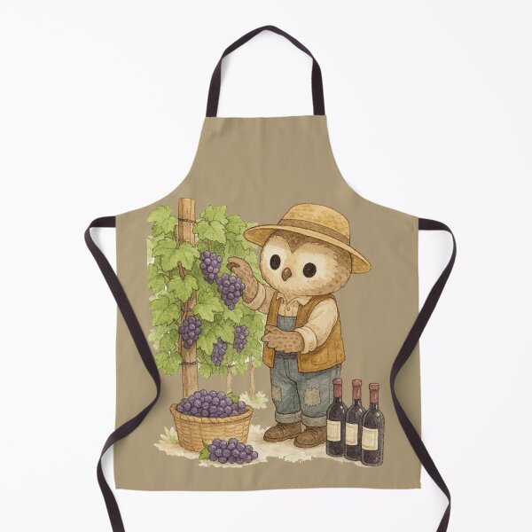 Item preview, Cute Civetta farmer harvesting grapes watercolor designed and sold by BigBlueArt.