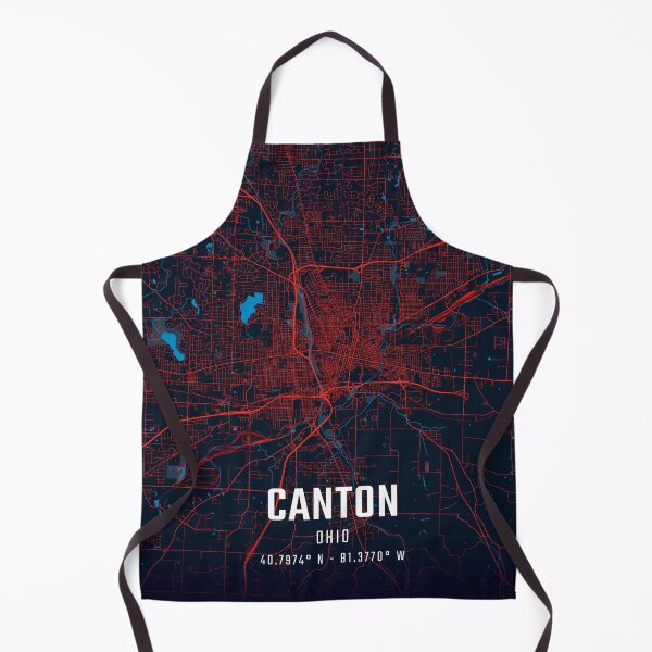 Item preview, Canton Red & Blue Minimalist Map designed and sold by HomeLivingCo.