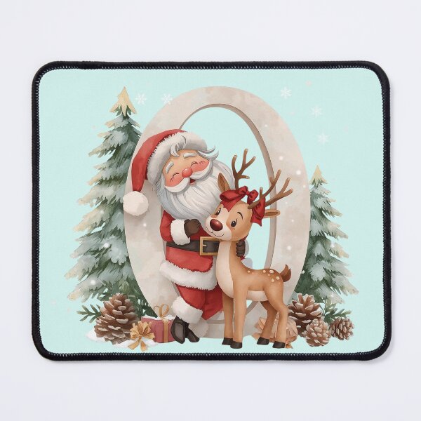 Item preview, Santa & Reindeer Monogram Letter O – Cute Personalized Christmas Holiday Alphabet Gift designed and sold by AmenAlways.