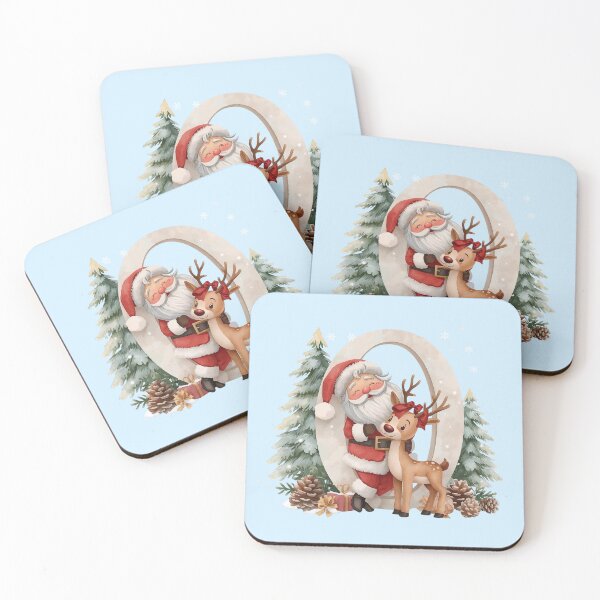 Item preview, Santa & Reindeer Monogram Letter O – Cute Personalized Christmas Holiday Alphabet Gift designed and sold by AmenAlways.