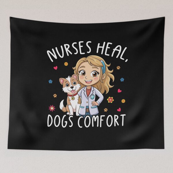 Item preview, Nurses Heal Dogs Comfort – Heartwarming Nurse Dog Mom designed and sold by MuniraWearify.