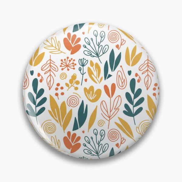 Item preview, Seamless Pattern - Stylized Nature Motifs in Yellow, Orange and Teal designed and sold by HolmeProud.