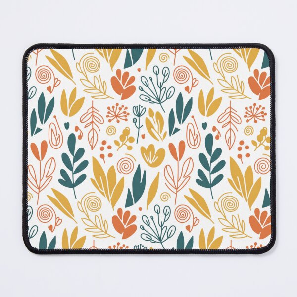 Item preview, Seamless Pattern - Stylized Nature Motifs in Yellow, Orange and Teal designed and sold by HolmeProud.