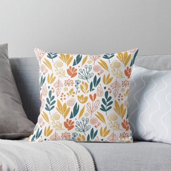 Item preview, Seamless Pattern - Stylized Nature Motifs in Yellow, Orange and Teal designed and sold by HolmeProud.