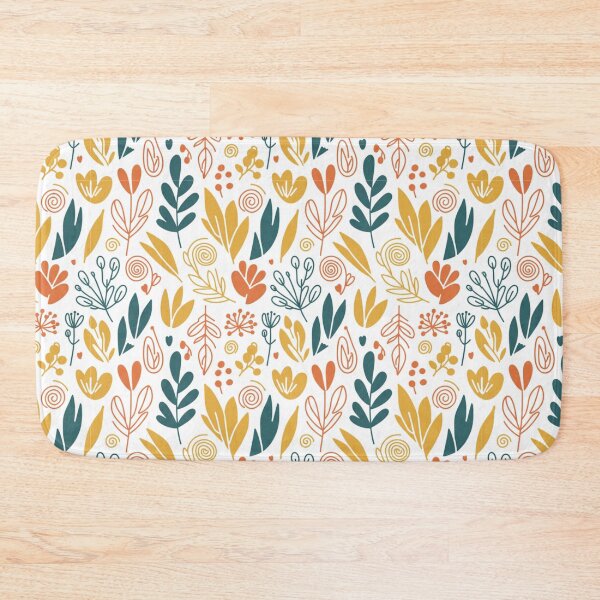 Item preview, Seamless Pattern - Stylized Nature Motifs in Yellow, Orange and Teal designed and sold by HolmeProud.